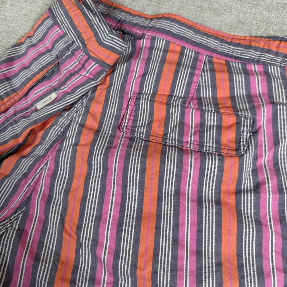 Onia Shorts Mens 37/7 Multi-Color Striped Flat‎ Front Summer Casual